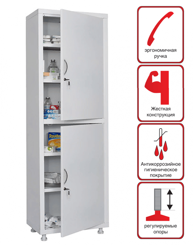 Медицинский шкаф HILFE МД 1 1760/SS купить в 