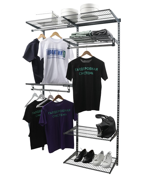 Гардеробная система Практик Home Optima G120 графит купить в Гардеробная система Практик Home Optima G120 графит купить в