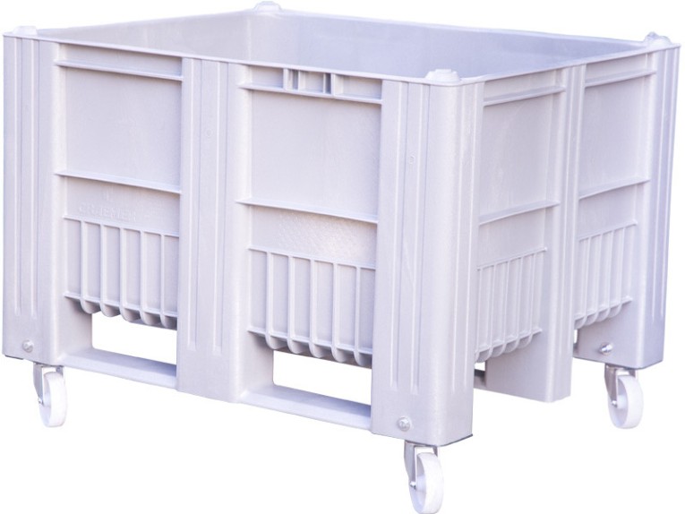 BoxPallet 1200x1000x900 мм сплошной на колесах серый купить в 