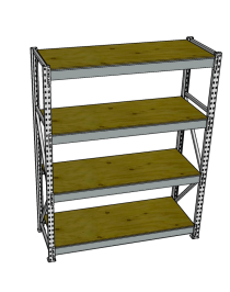 Стеллаж грузовой СГР 3000x1800x600 4 полки (фанера)