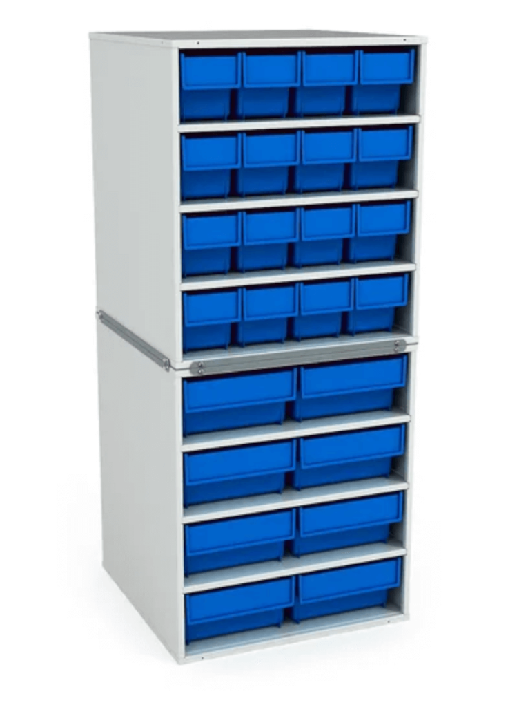 Стационарная кассетница ДиКом (на 2 яруса) с синими ящиками купить в Стационарная кассетница ДиКом (на 2 яруса) с синими ящиками купить в