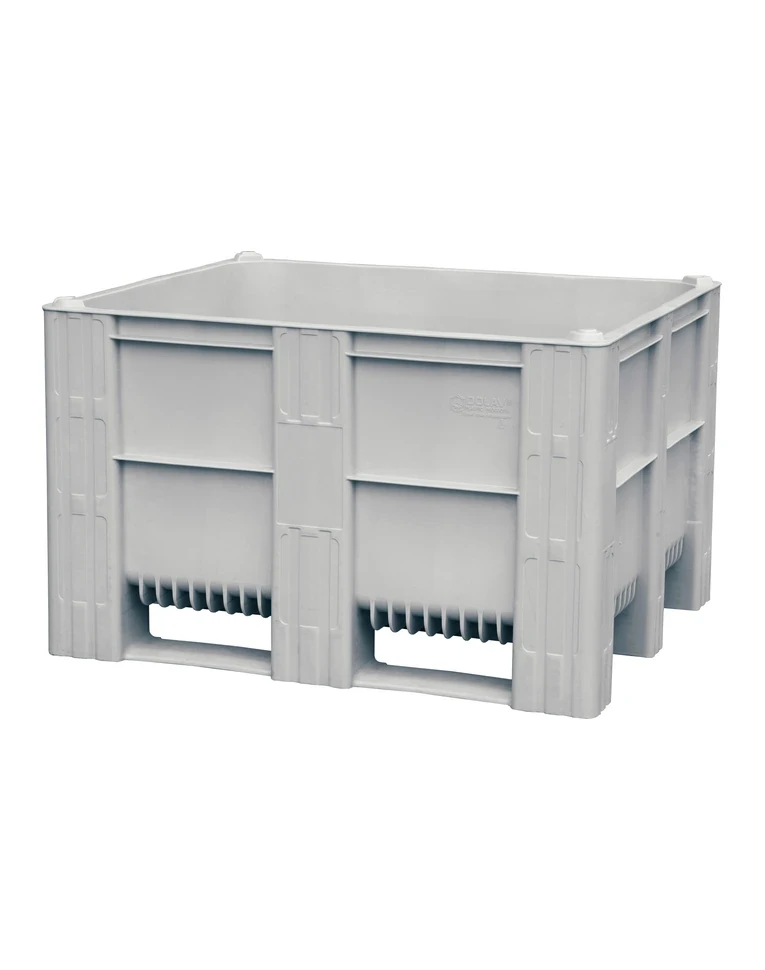 BoxPallet 1200х1000х740 мм сплошной на 3-х полозьях серый