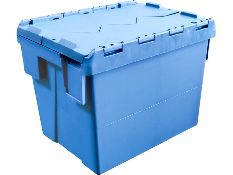 Ящик 400х300х306 сплошной, с крышкой синий купить в Ящик 400х300х306 сплошной, с крышкой синий купить в