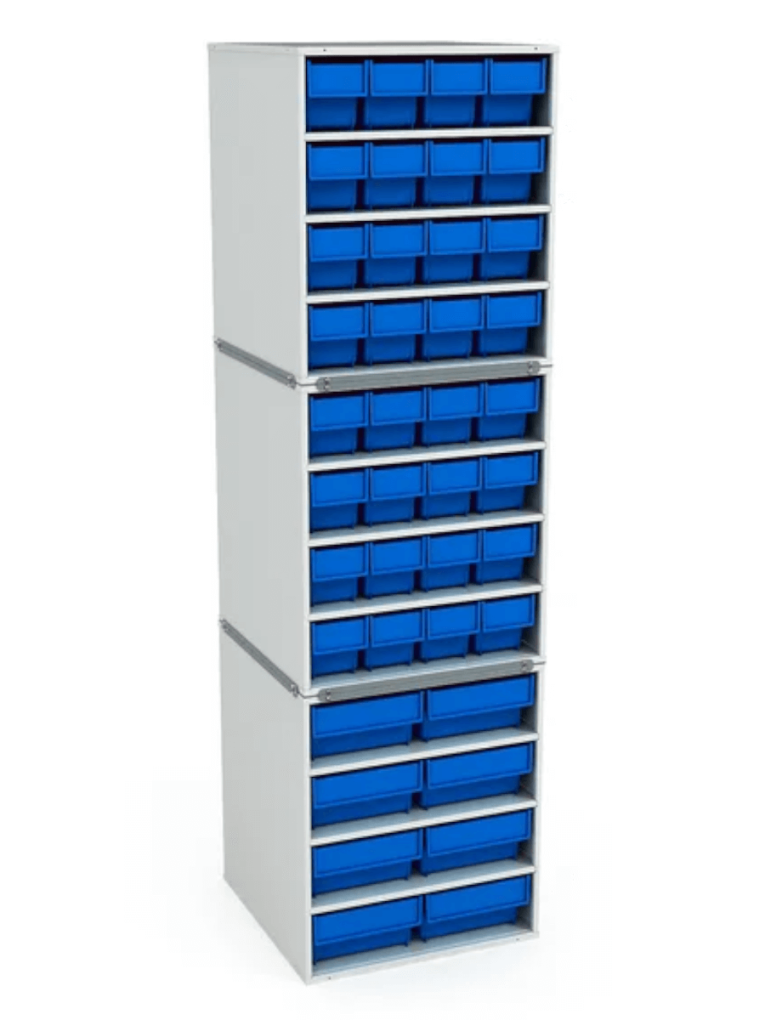 Стационарная кассетница ДиКом (на 3 яруса) с синими ящиками купить в Стационарная кассетница ДиКом (на 3 яруса) с синими ящиками купить в