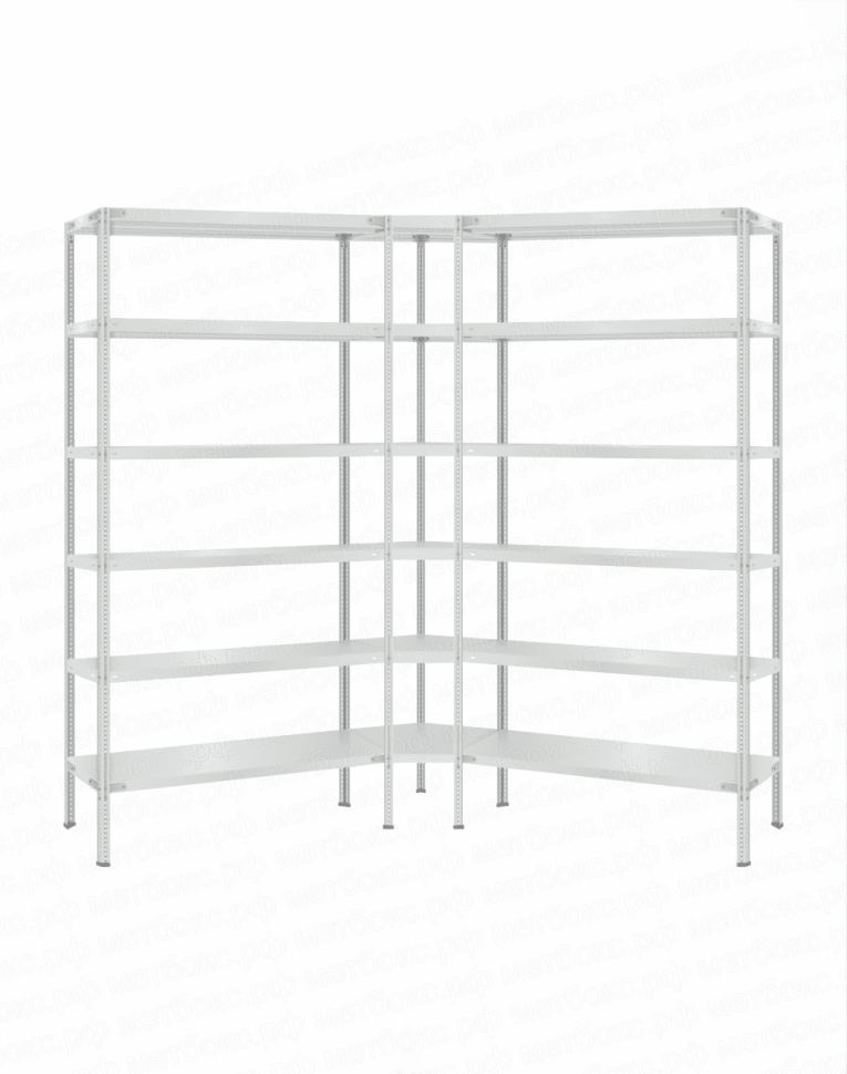 Стеллаж угловой 2000х1700х1700 (6 ярусов глубиной 500мм) купить в Стеллаж угловой 2000х1700х1700 (6 ярусов глубиной 500мм) купить в