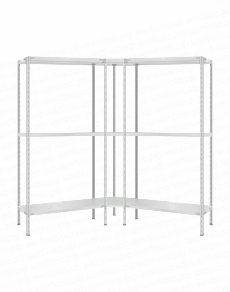 Стеллаж угловой 2000х1800х1800 (3 яруса глубиной 600мм) купить в Стеллаж угловой 2000х1800х1800 (3 яруса глубиной 600мм) купить в