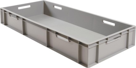 Ящик 1000х400х230 сплошной, с ручками, дно с усилением, серый B-4022