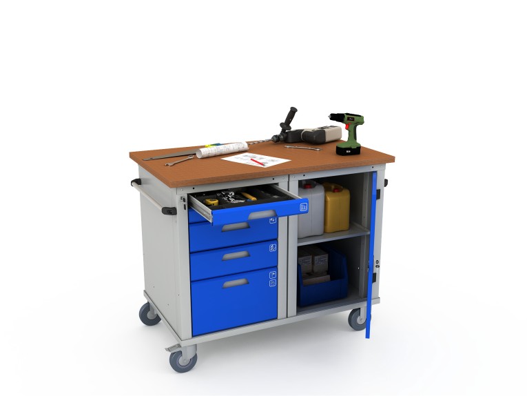 Верстак мобильный двухтумбовый WOKER PRO 2501.1200 купить в Верстак мобильный двухтумбовый WOKER PRO 2501.1200 купить в