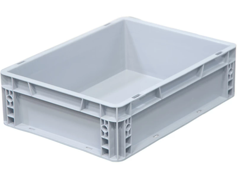 Ящик 400х300х120 сплошной, усиленное дно, цв. серый купить в Ящик 400х300х120 сплошной, усиленное дно, цв. серый купить в