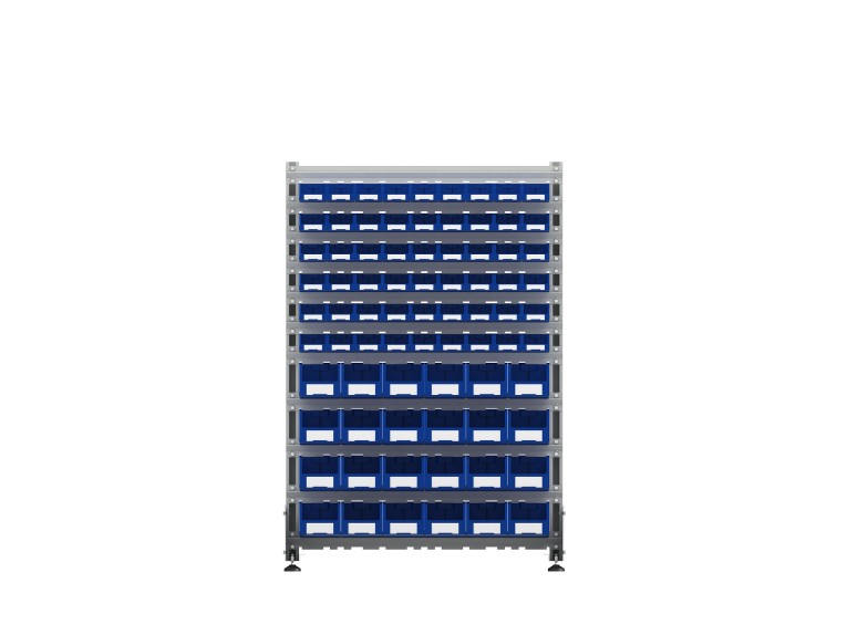 Стеллаж для пластиковых лотков SORTEX односторонний 1500x1000x450.04 купить в Стеллаж для пластиковых лотков SORTEX односторонний 1500x1000x450.04 купить в