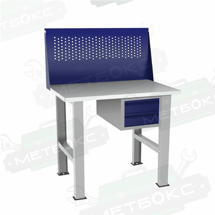 Верстак бестумбовый с подвесным ящиком ВП-Э с экраном купить в Верстак бестумбовый с подвесным ящиком ВП-Э с экраном купить в