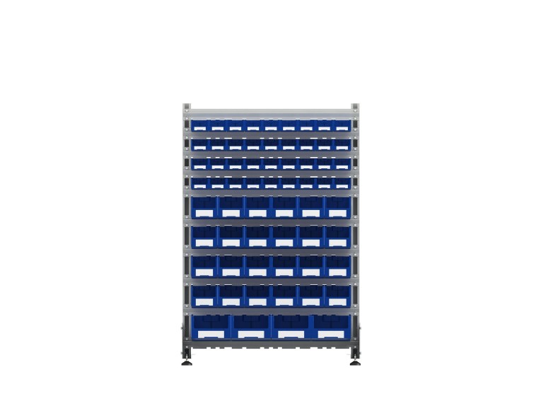 Стеллаж для пластиковых лотков SORTEX односторонний 1500x1000x450.05 купить в Стеллаж для пластиковых лотков SORTEX односторонний 1500x1000x450.05 купить в