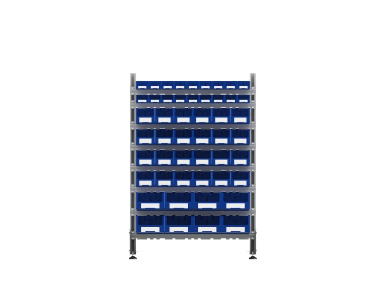 Стеллаж для пластиковых лотков SORTEX односторонний 1500x1000x450.06 купить в Стеллаж для пластиковых лотков SORTEX односторонний 1500x1000x450.06 купить в