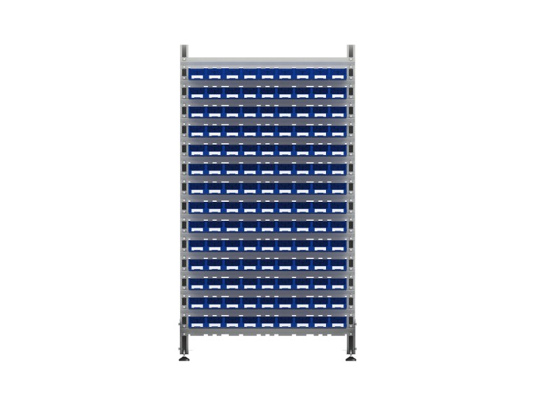 Стеллаж для пластиковых лотков SORTEX односторонний 1800x1000x450.01 купить в Стеллаж для пластиковых лотков SORTEX односторонний 1800x1000x450.01 купить в