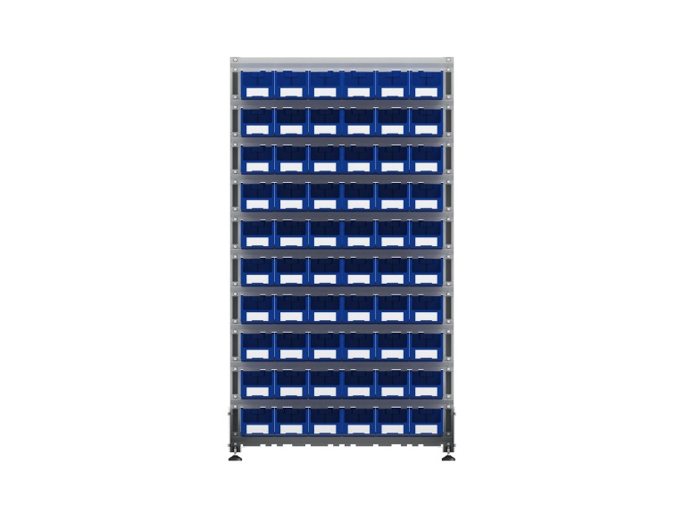 Стеллаж для пластиковых лотков SORTEX односторонний 1800x1000x450.02 купить в Стеллаж для пластиковых лотков SORTEX односторонний 1800x1000x450.02 купить в