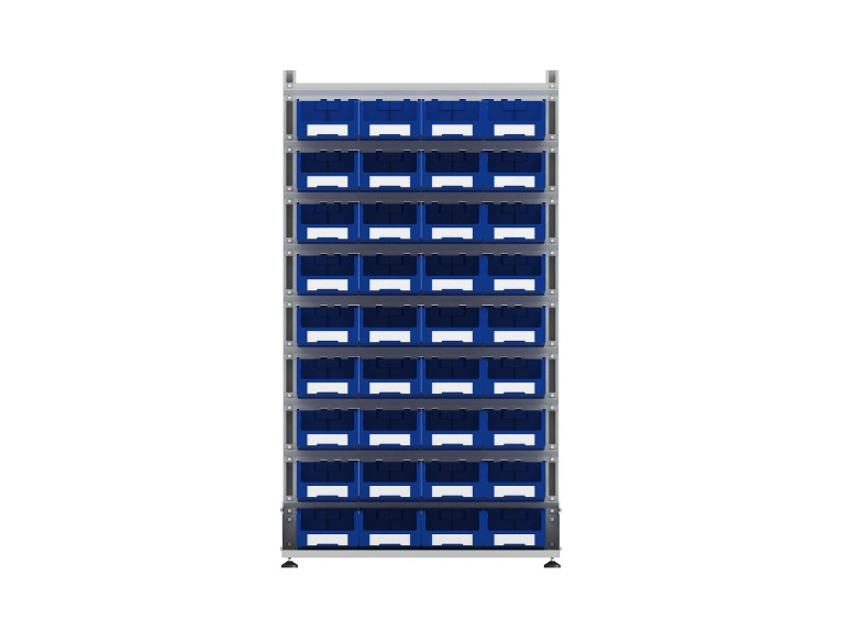 Стеллаж для пластиковых лотков SORTEX односторонний 1800x1000x450.03 купить в Стеллаж для пластиковых лотков SORTEX односторонний 1800x1000x450.03 купить в