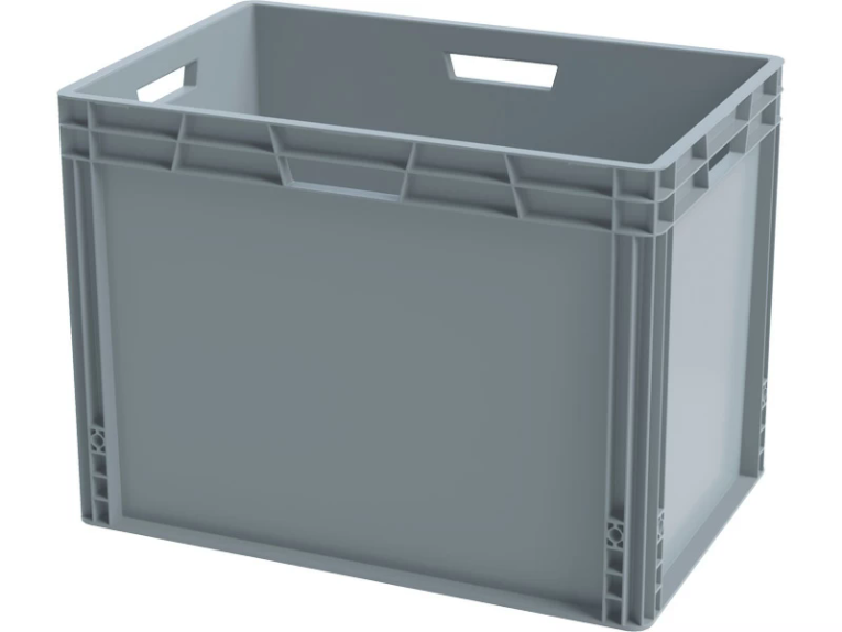Ящик 600х400х440 cплошной, усиленное дно, цв. серый купить в Ящик 600х400х440 cплошной, усиленное дно, цв. серый купить в