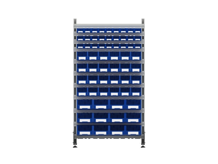 Стеллаж для пластиковых лотков SORTEX односторонний 1800x1000x450.05 купить в Стеллаж для пластиковых лотков SORTEX односторонний 1800x1000x450.05 купить в