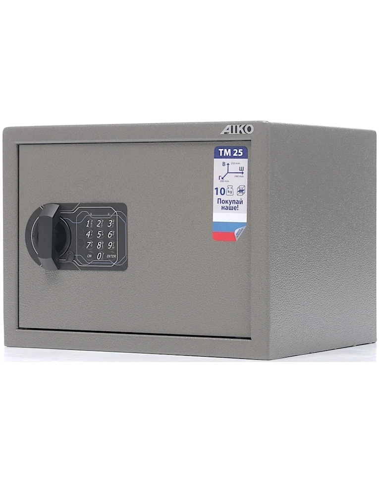 Офисный сейф Aiko TM-25 EL, закрытый вид справа