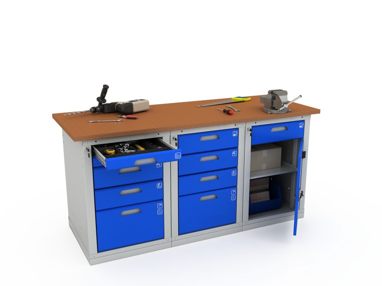 Верстак трехтумбовый WOKER PRO 3542.1800 купить в Верстак трехтумбовый WOKER PRO 3542.1800 купить в